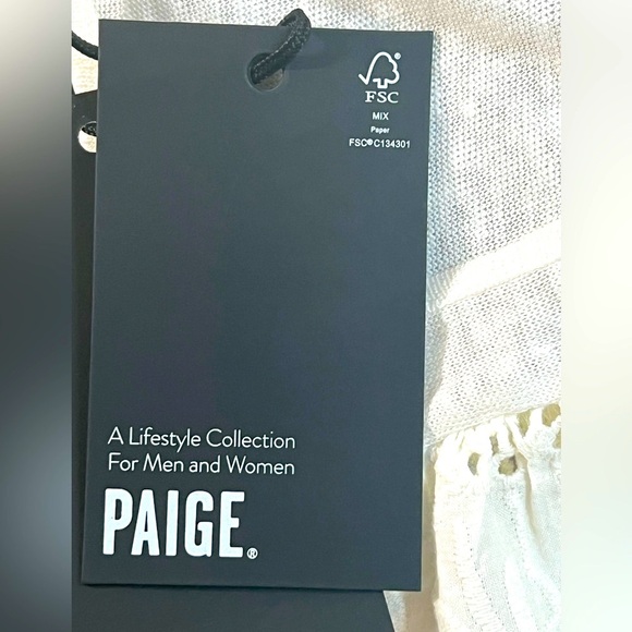 PAIGE Giulia Eyelet Flutter Sleeve Linen Top, Color White, Size Extra Small, NWT - Picture 8 of 10